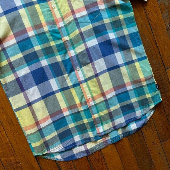 Stussy Summer Plaid Camp Button Up Shirt Men Large Multicolor Skater Preppy - Picture 3 of 8